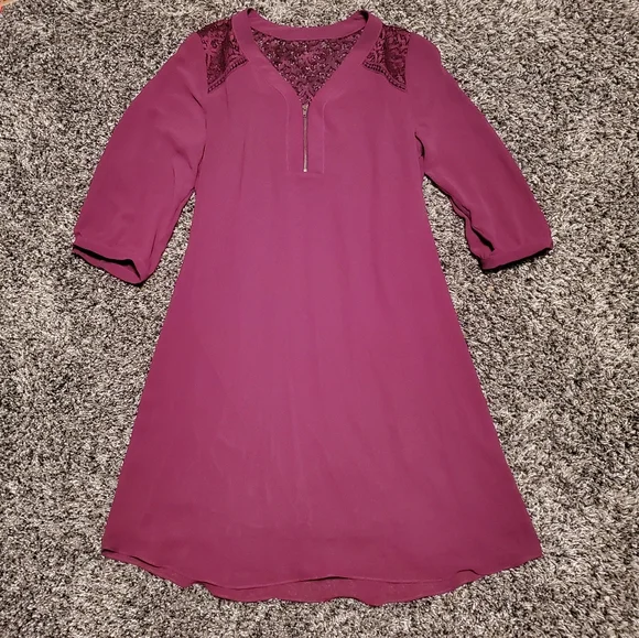 BCX Burgandy Lace Dress - Picture 9 of 13